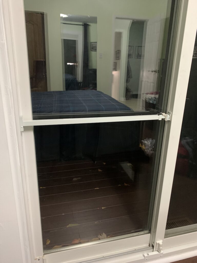 sliding patio door with security bar 