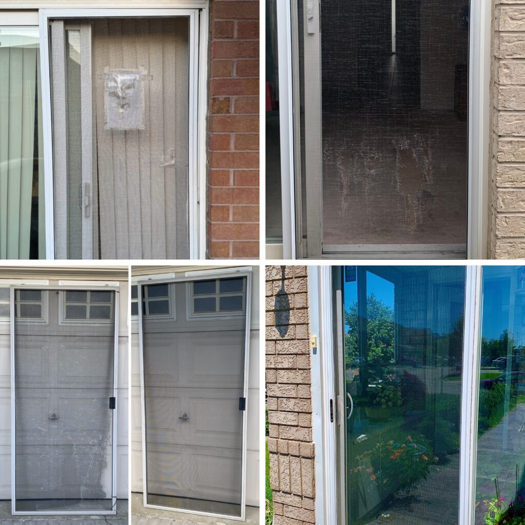 sliding screen door re-mesh repair services Toronto