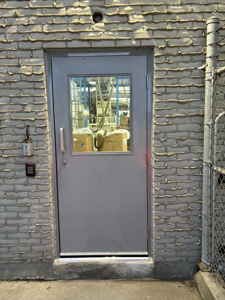 newly installed commercial door in Toronto.