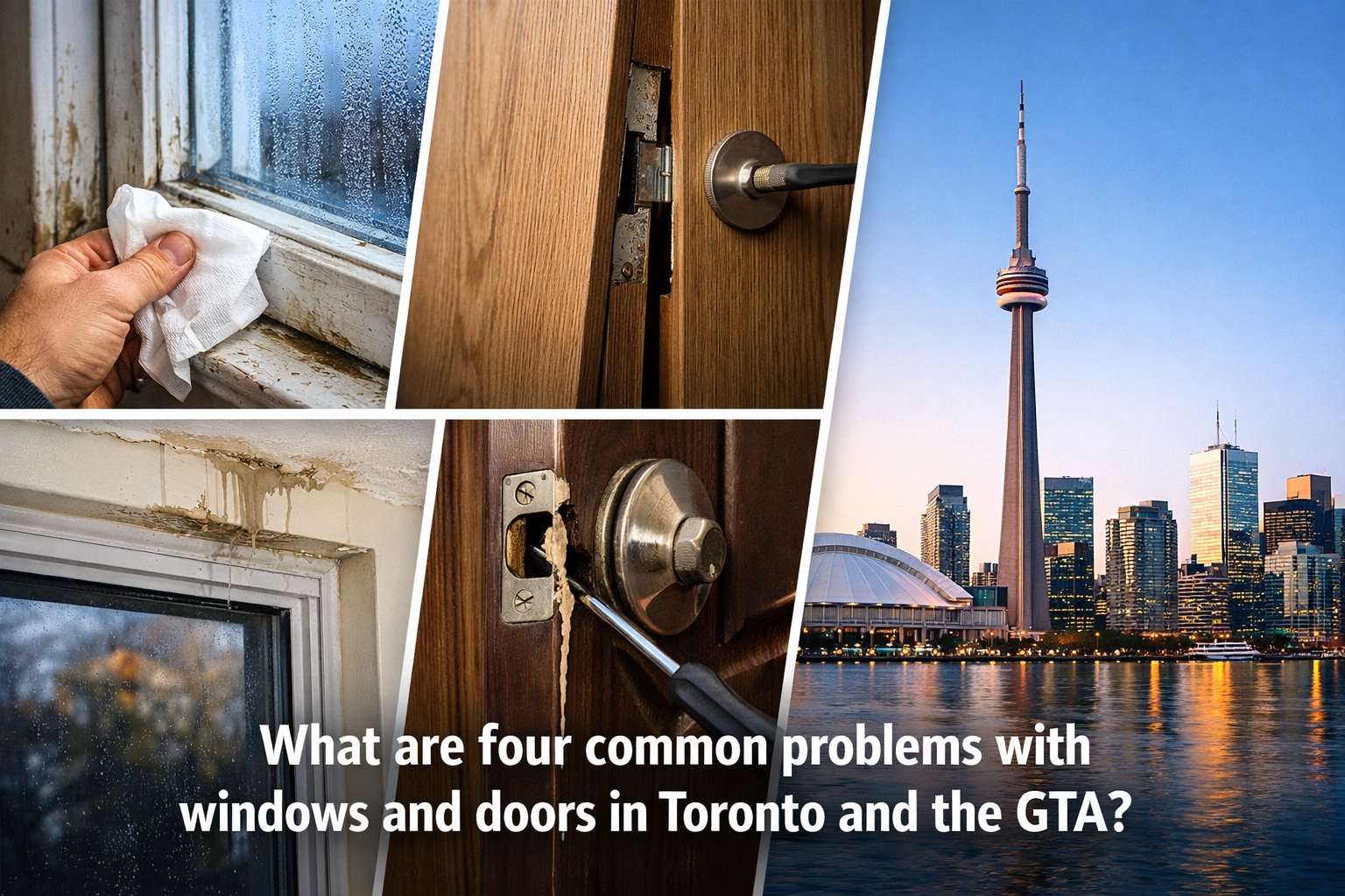 What are four common problems with windows and doors in Toronto and the GTA?