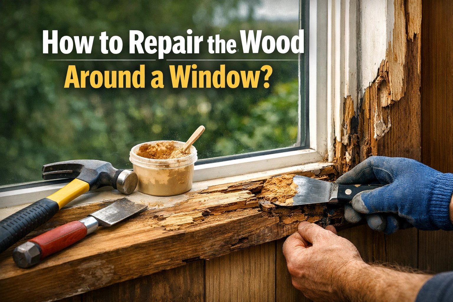 How to repair the wood around a window?